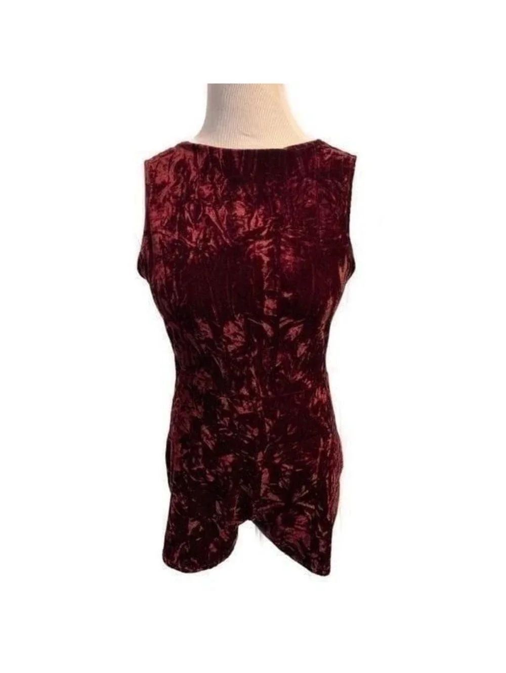 Maroon Velvet Open Back Romper Sz L